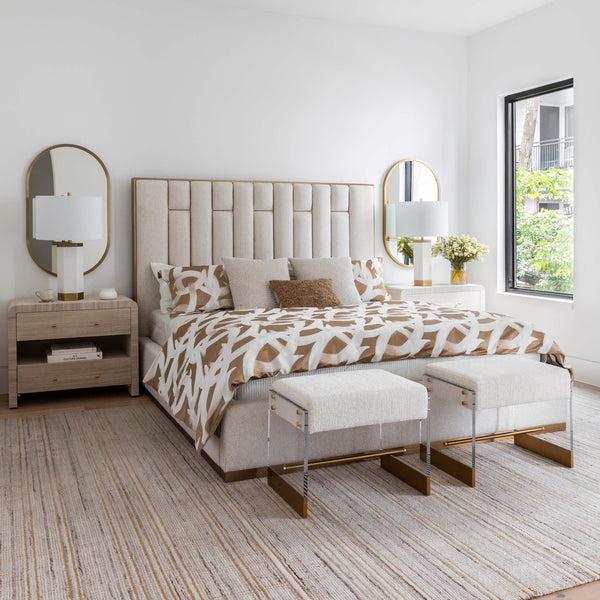 Home Fashion Nemu King Bed Rhea Light Barley