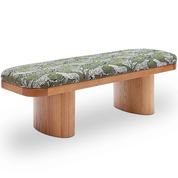 home fashion Ollie Leopard Bench Olive Green