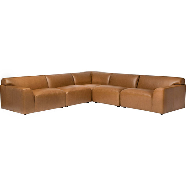 home fashion Perry 5 Piece Sectional Boston Camel