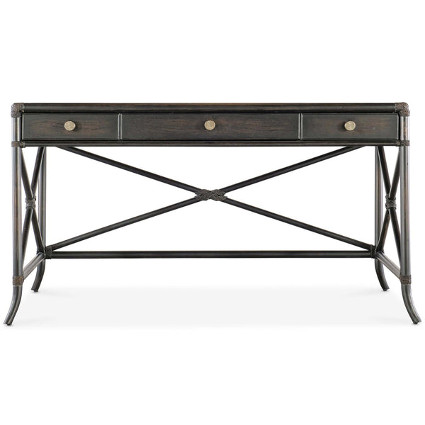 Home Fashion Retreat Pole Rattan Desk Black Sand
