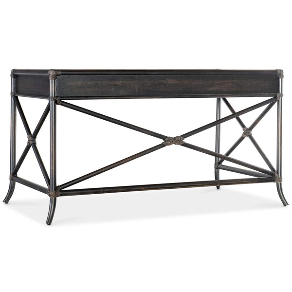 Home Fashion Retreat Pole Rattan Desk Black Sand