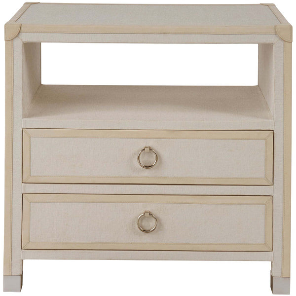 Home Fashion Riven 2 Drawer Nightstand Light Gray