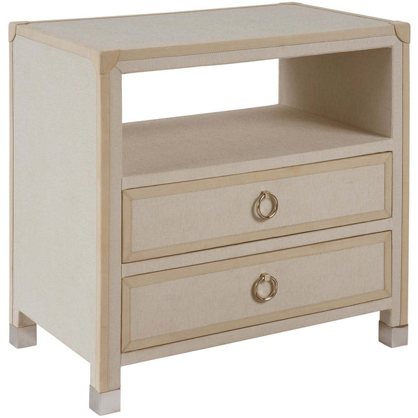 home fashion Riven 2 Drawer Nightstand light gray