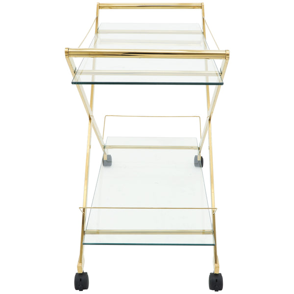 Home Fashion Rolling Bar Cart Gold