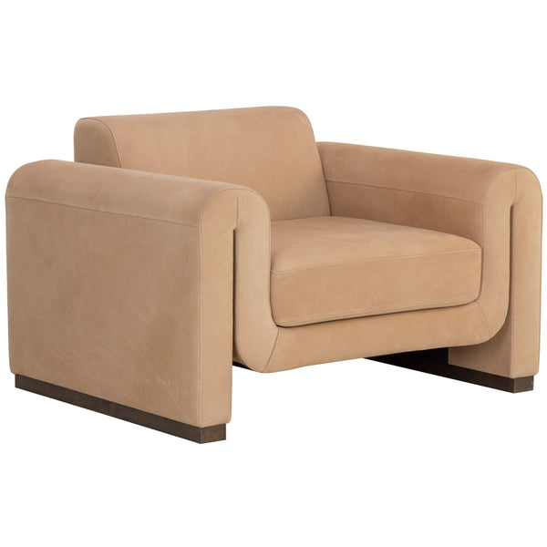 home fashion Romer Leather Chair Nubuck Tan