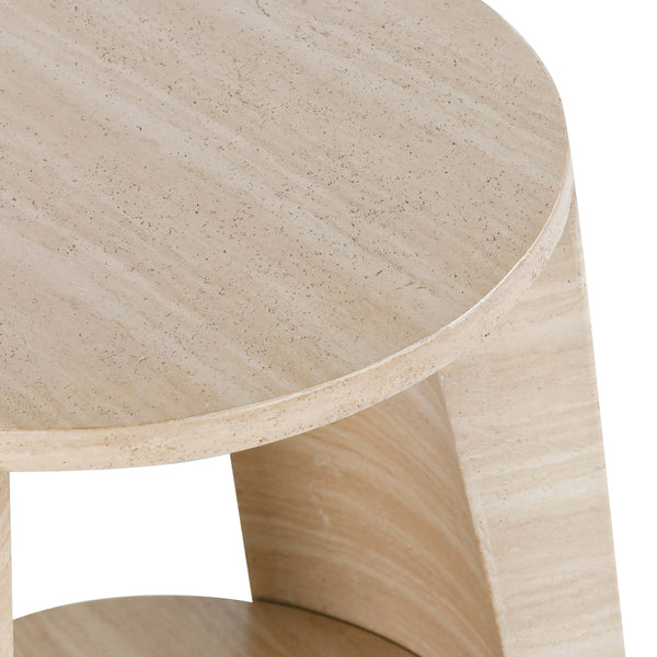 Home Fashion Rosen Outdoor Round Table Travertine
