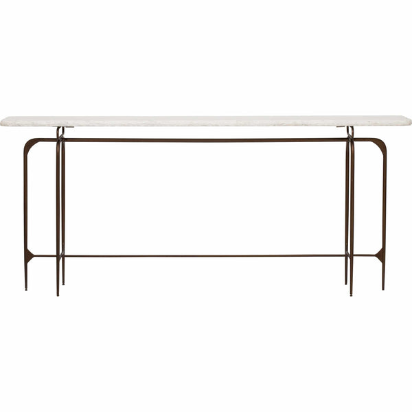 Home Fashion Skinny Marble Top Metal Console