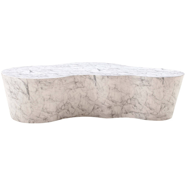 Home Fashion Slab Coffee Table Faux White Marble