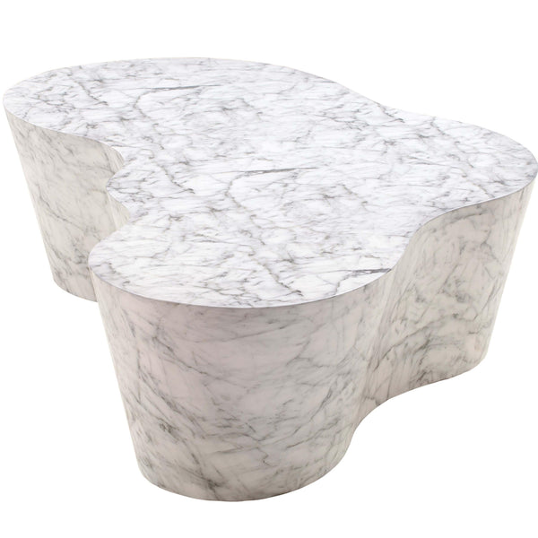 Home Fashion Slab Coffee Table Faux White Marble