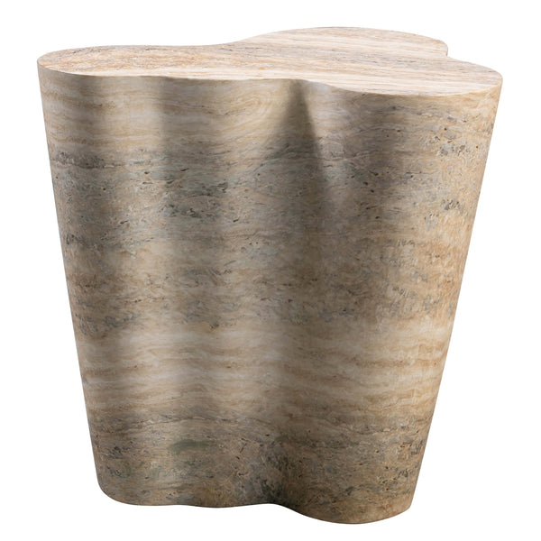 Home Fashion Slab Tall Side Table Faux Travertine