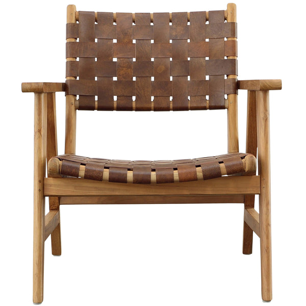 Home Fashion Sutri Leather Chair Brown