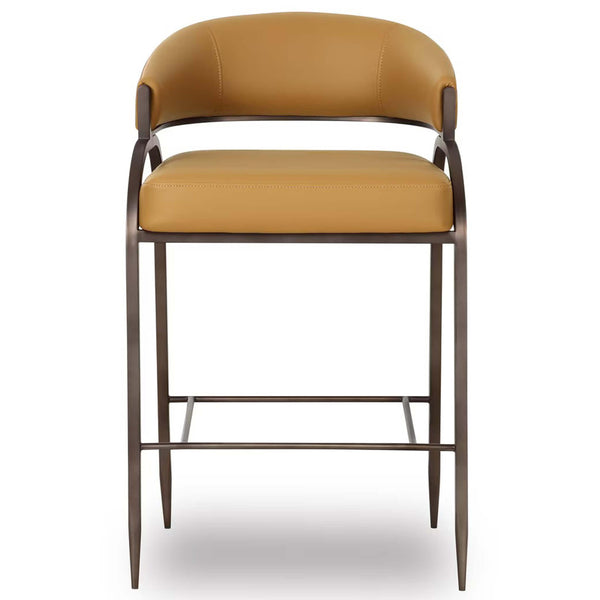 Home Fashion Tatum Vegan Leather Counter Stool Tan