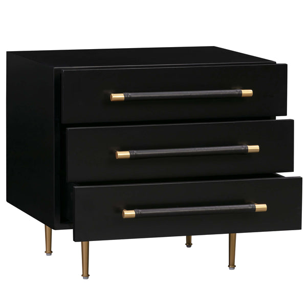 Home Fashion Trident Nightstand Black