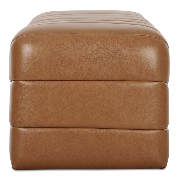 Home Fashion Verity Leather Bench Tan