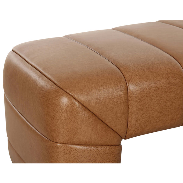 Home Fashion Verity Leather Bench Tan