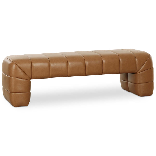 home fashion Verity Leather Bench Tan