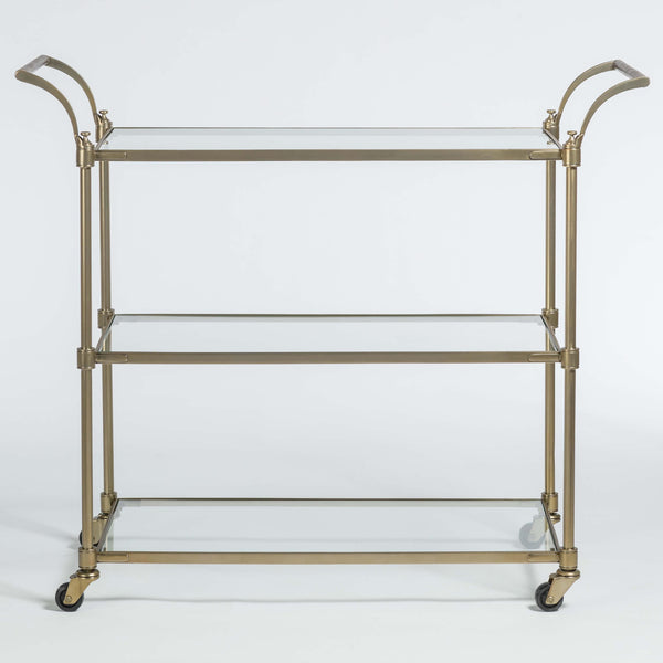 Home Fashion Wakefield Bar Cart Antique Brass