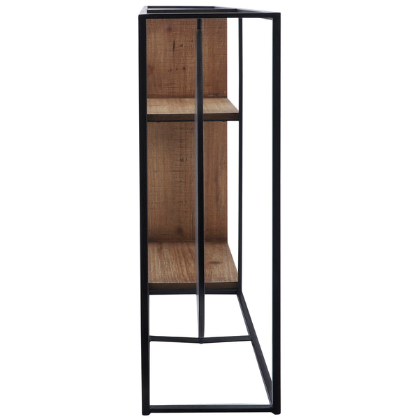 Home Fashion Wall Shelf W/Mirror Brown/Black