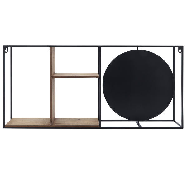 Home Fashion Wall Shelf W/Mirror Brown/Black