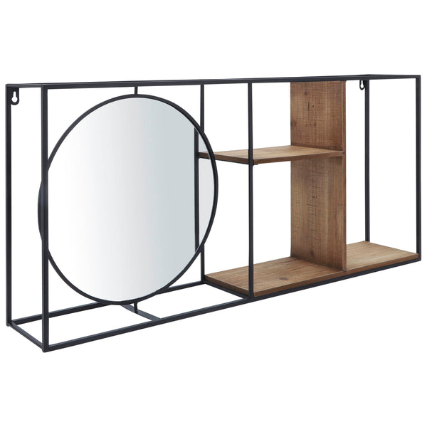home fashion Wall Shelf w/Mirror Brown/Black