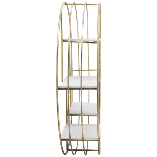 Home Fashion Wood/Metal Wall Shelf Gold