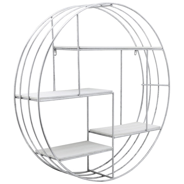 Home Fashion Wood/Metal Wall Shelf Silver