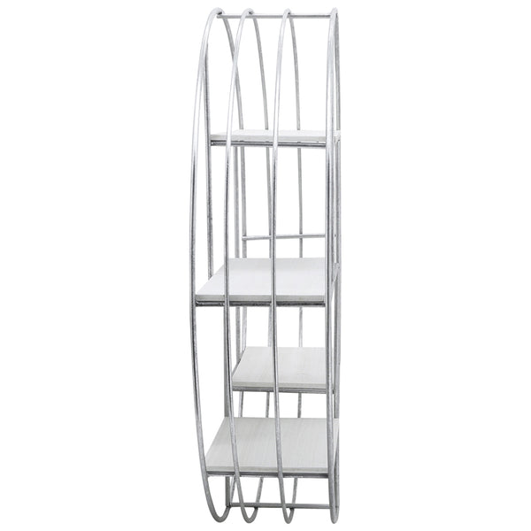 Home Fashion Wood/Metal Wall Shelf Silver