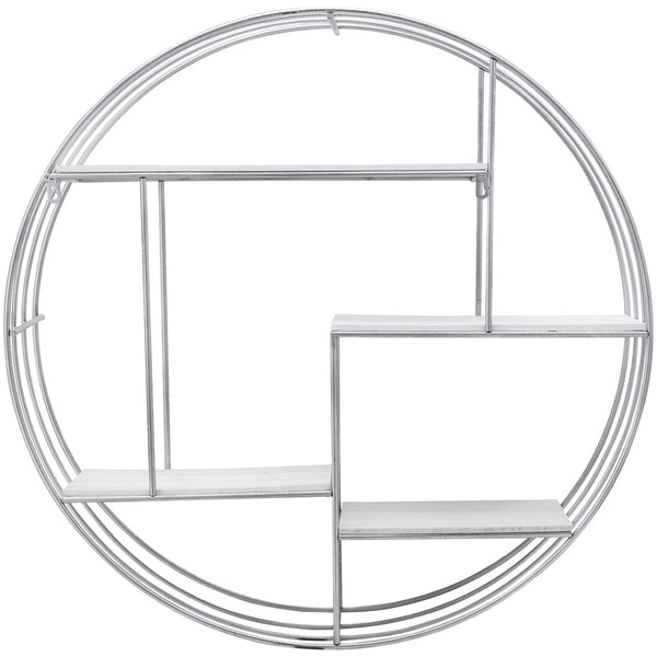 Home Fashion Wood/Metal Wall Shelf Silver