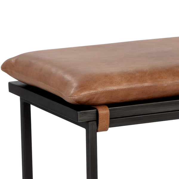 Home Fashion Zancor Leather Bench Tan