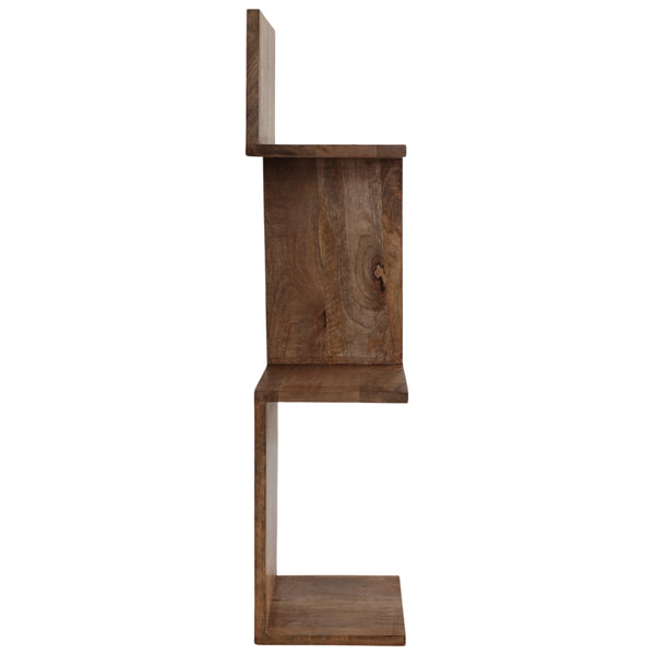 Home Fashion Zig Zag Corner Wall Shelf Brown