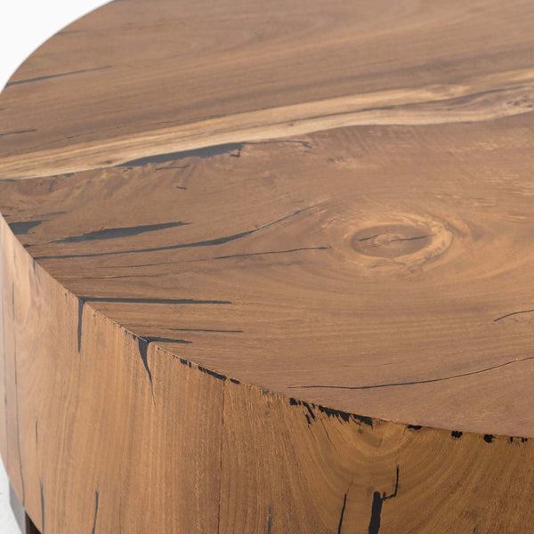Home Fashion Hudson Round End Table Natural Yukas By Four Hands