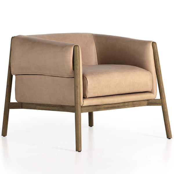 home fashion Idris Leather Chair Palermo Nude by Four Hands
