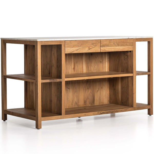 home fashion Indira Kitchen Island Smoked Acacia by Four Hands