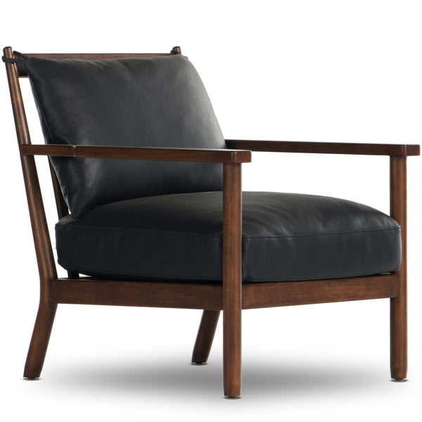 home fashion Jamison Leather Chair Brickhouse Black by Four Hands
