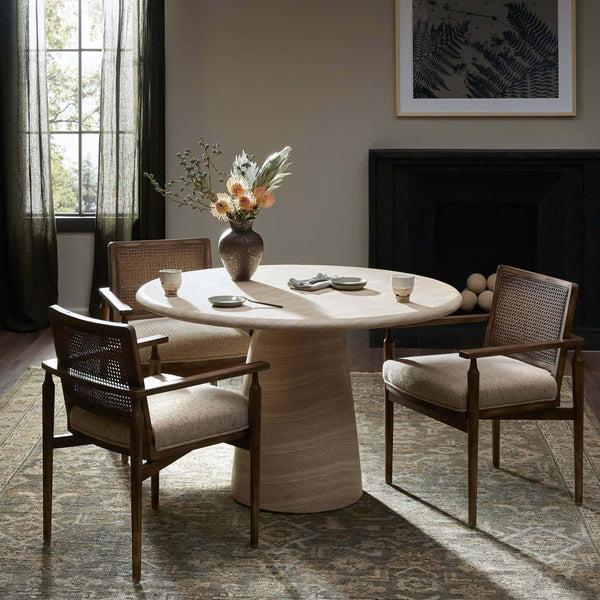 Home Fashion Janice Dining Table Sand Striae By Four Hands