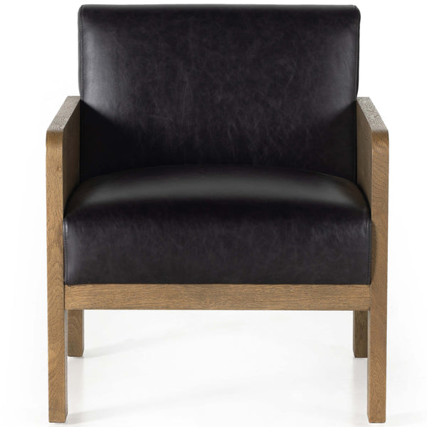 Home Fashion Jeanne Leather Chair Sonoma Black By Four Hands
