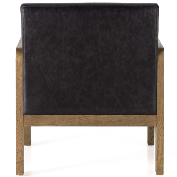 Home Fashion Jeanne Leather Chair Sonoma Black By Four Hands