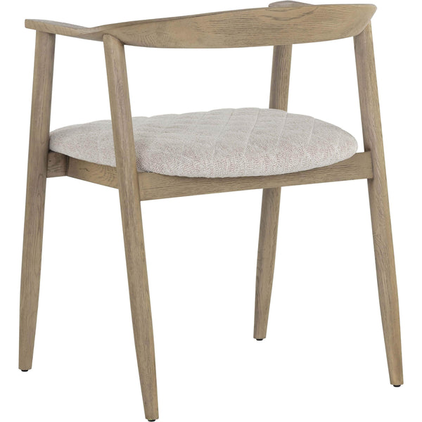 Home Fashion Jeremy Dining Armchair Weathered Oak/Dove Cream Set Of 2