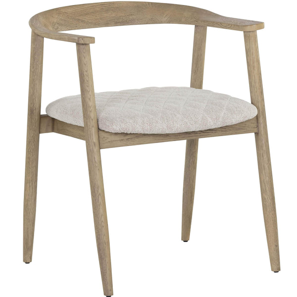 home fashion Jeremy Dining Armchair Weathered Oak/Dove Cream Set of 2
