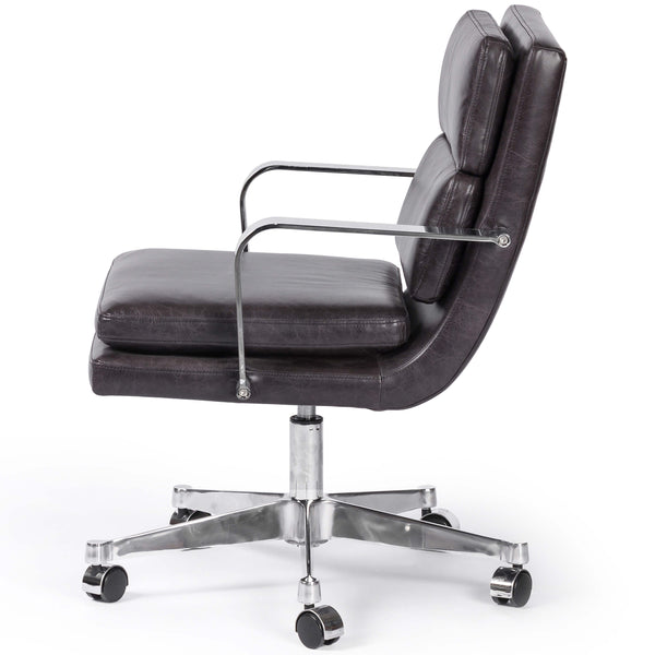 Home Fashion Jude Leather Desk Chair Sonoma Black By Four Hands