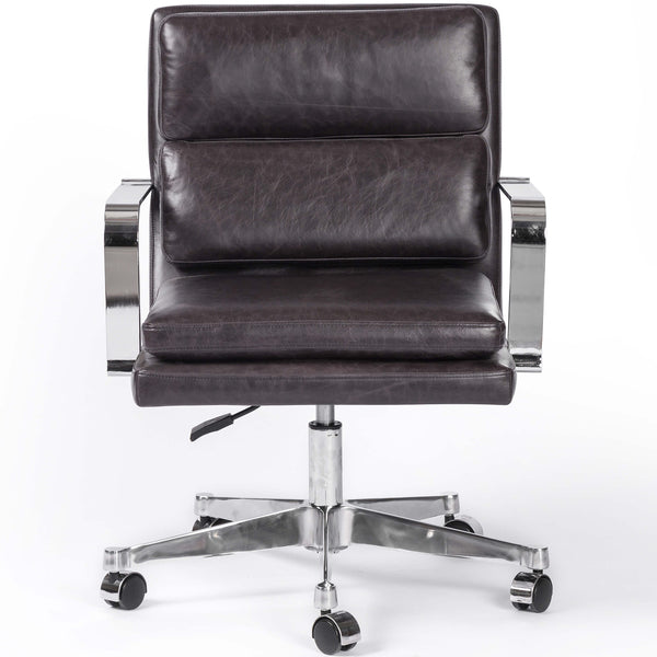 Home Fashion Jude Leather Desk Chair Sonoma Black By Four Hands