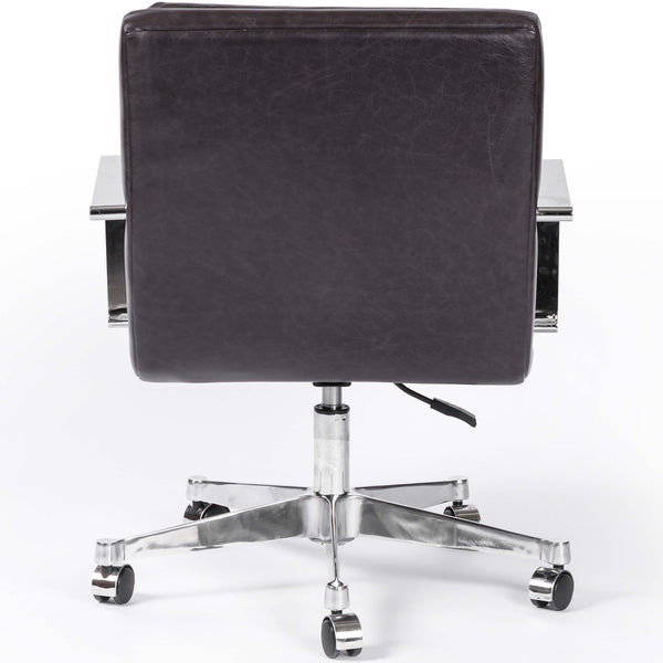 Home Fashion Jude Leather Desk Chair Sonoma Black By Four Hands