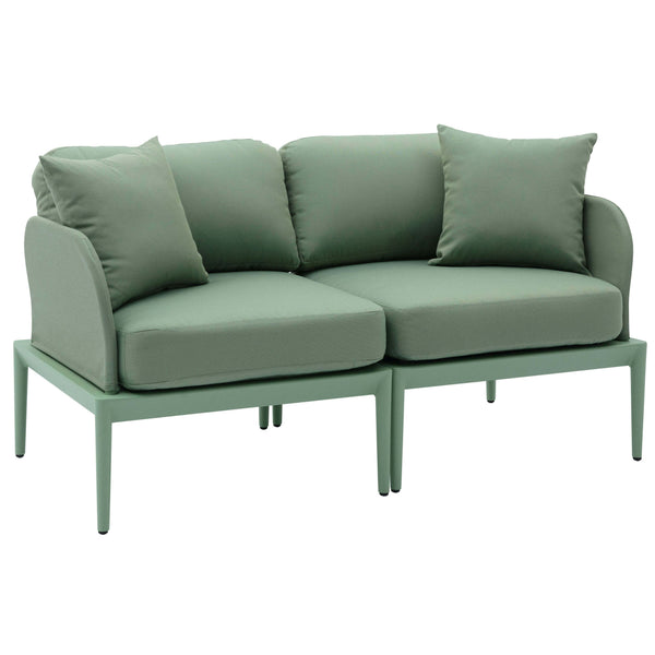 Home Fashion Kapri Outdoor Modular Loveseat Moss Green
