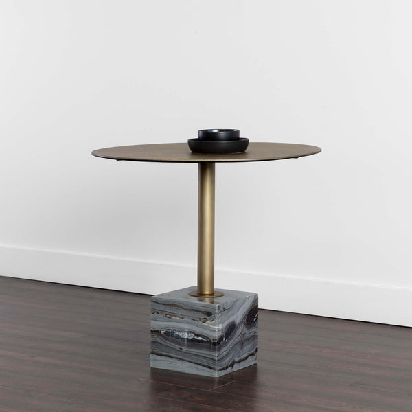 Home Fashion Kata 32" Round Bistro Table Grey Marble