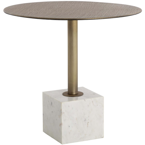 home fashion Kata 32" Round Bistro Table White Marble