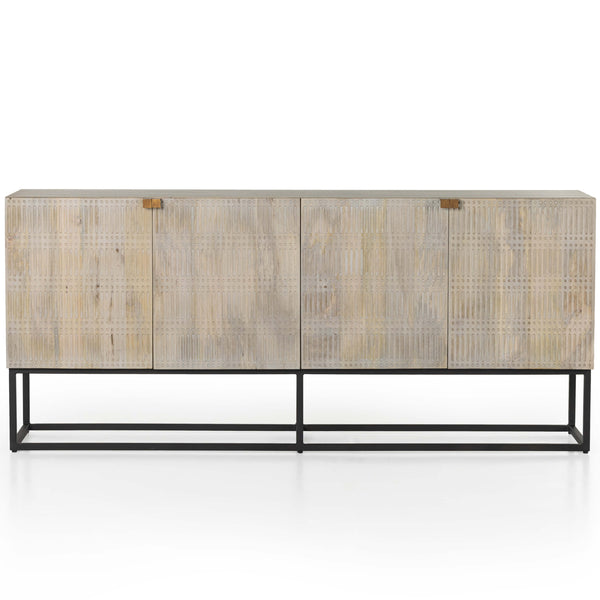 Home Fashion Kelby Sideboard Light Wash Carved Mango By Four Hands