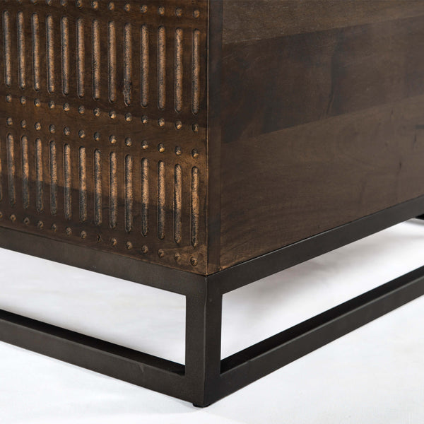 Home Fashion Kelby Storage Bunching Table Carved Vintage Brown By Four Hands