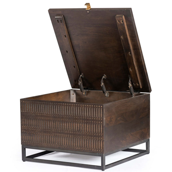 Home Fashion Kelby Storage Bunching Table Carved Vintage Brown By Four Hands