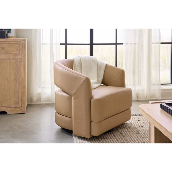 Home Fashion Keys Leather Swivel Chair Verona Biscotti