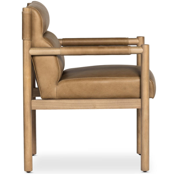 Home Fashion Kiano Leather Arm Chair Palermo Drift By Four Hands